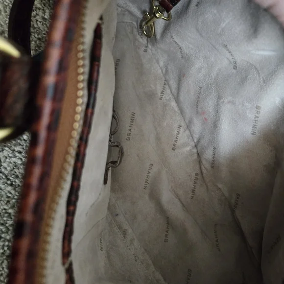 Brahmin Brown Crocodile Embossed Leather Tote